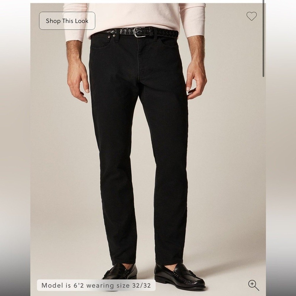 J.Crew 770 Bergen Pant Mens 32x32 Black Straight Fit 5-Pocket Twill $118 NWT